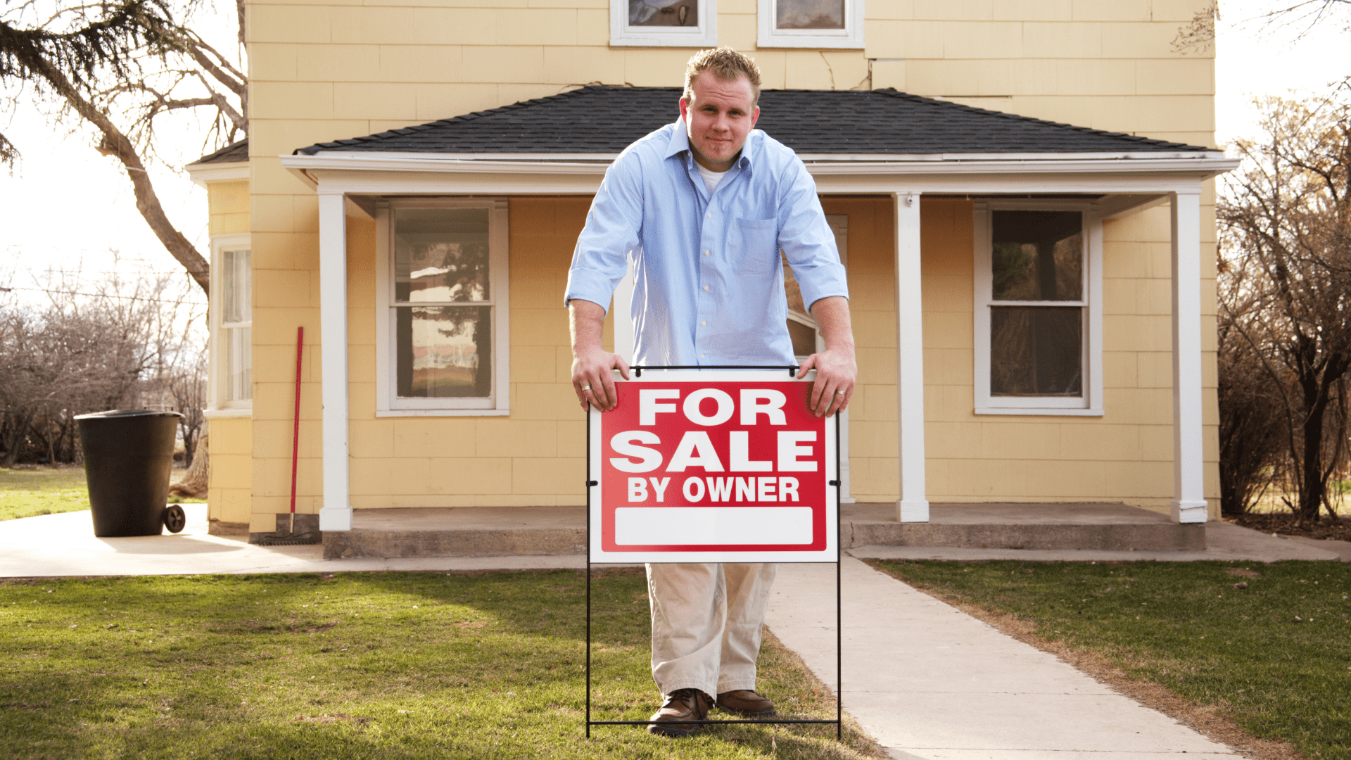 person putting his house up for sale