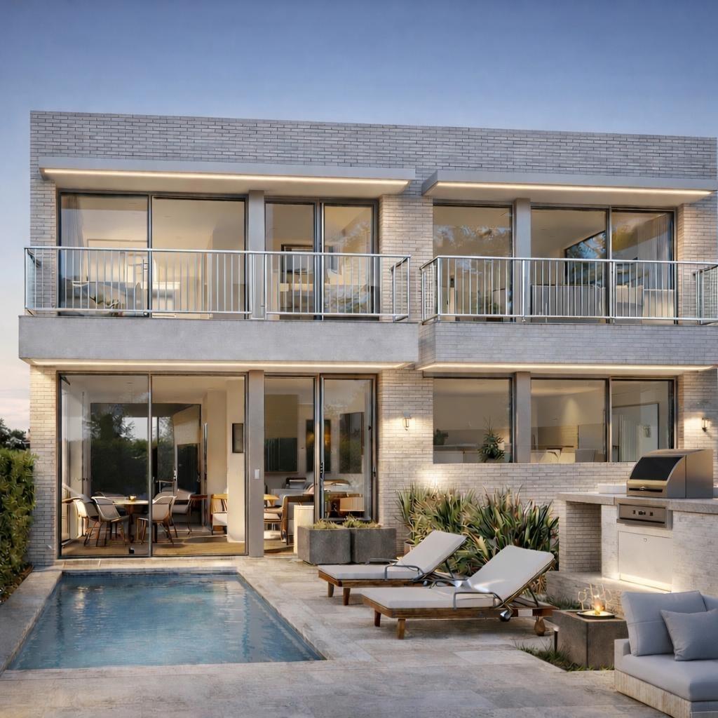 Ref. 03-11707/1098 – Casa pareada en venta con jardín y piscina. Obra nueva en construcción.