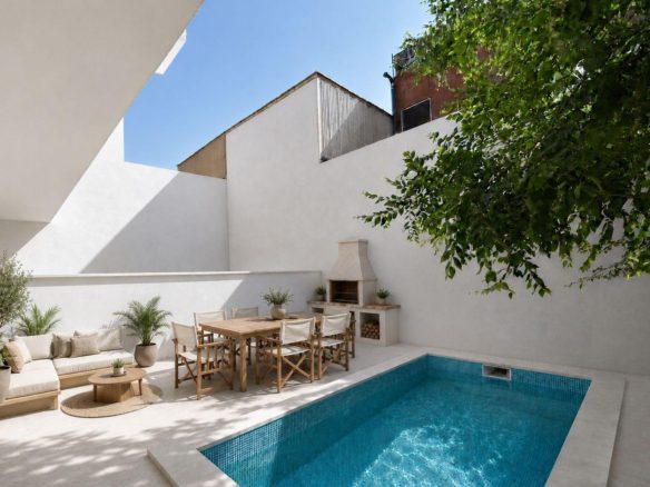 Ref. 03-11707/1098 - Casa pareada en venta con jardín y piscina. Obra nueva en construcción.