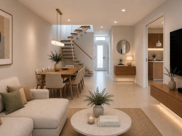 Ref. 03-11707/1098 - Casa pareada en venta con jardín y piscina. Obra nueva en construcción.
